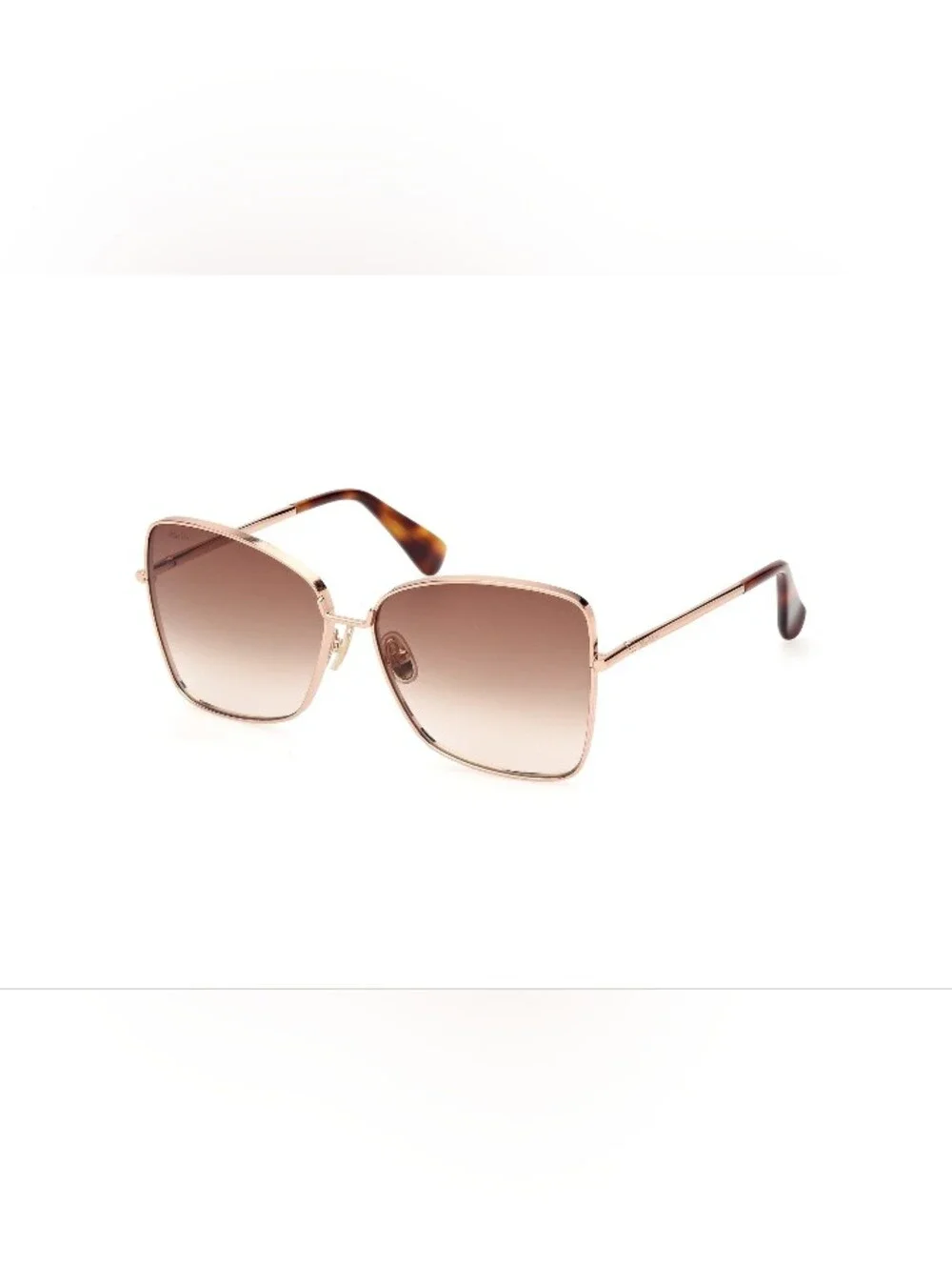 MaxMara MM 0097 Gold-Tone Frame Sunglasses with Brown Gradient Lenses Sunnies